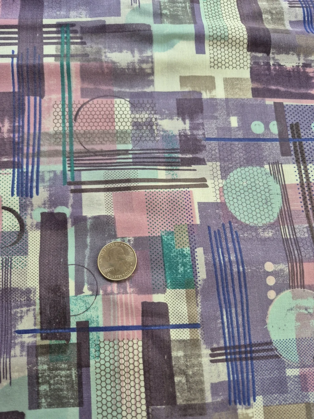 Purple Pink Abstract Cotton Fabric 3 3/4 Yards Joann Quilting Sewing Crafts